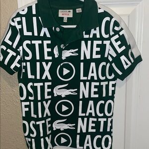Lacoste x Netflix Bold Green and White Polo